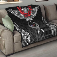 Personalized Talofa Samoa Quilt Ulafala With Toa Nifo'oti - Black LT7 - Polynesian Pride