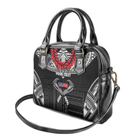 Personalized Talofa Samoa Shoulder Handbag Ulafala With Toa Nifo'oti - Black