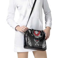 Personalized Talofa Samoa Shoulder Handbag Ulafala With Toa Nifo'oti - Black