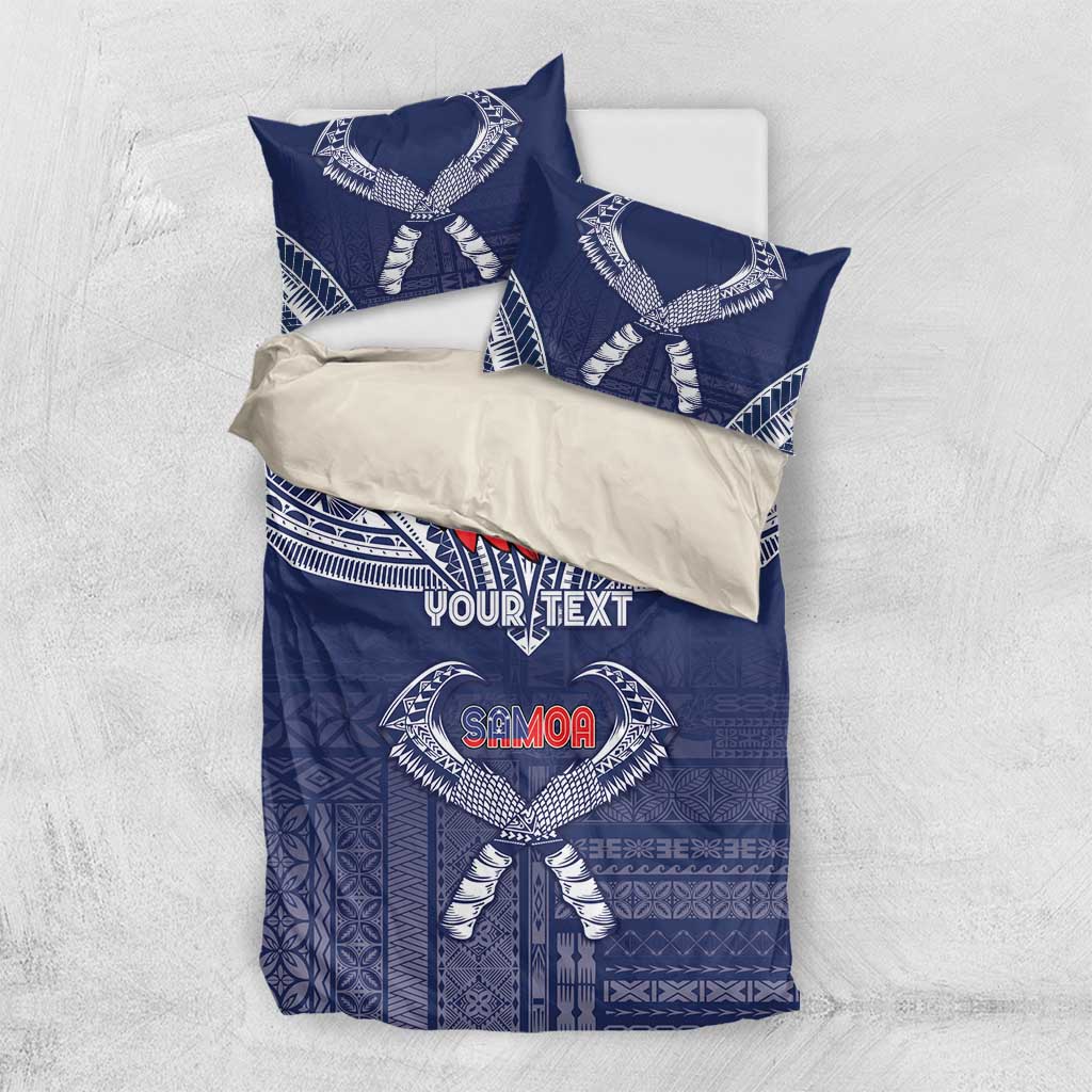 Personalized Talofa Samoa Bedding Set Ulafala With Toa Nifo'oti - Blue