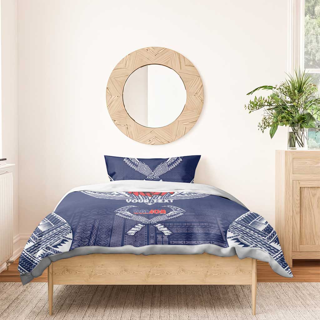 Personalized Talofa Samoa Bedding Set Ulafala With Toa Nifo'oti - Blue