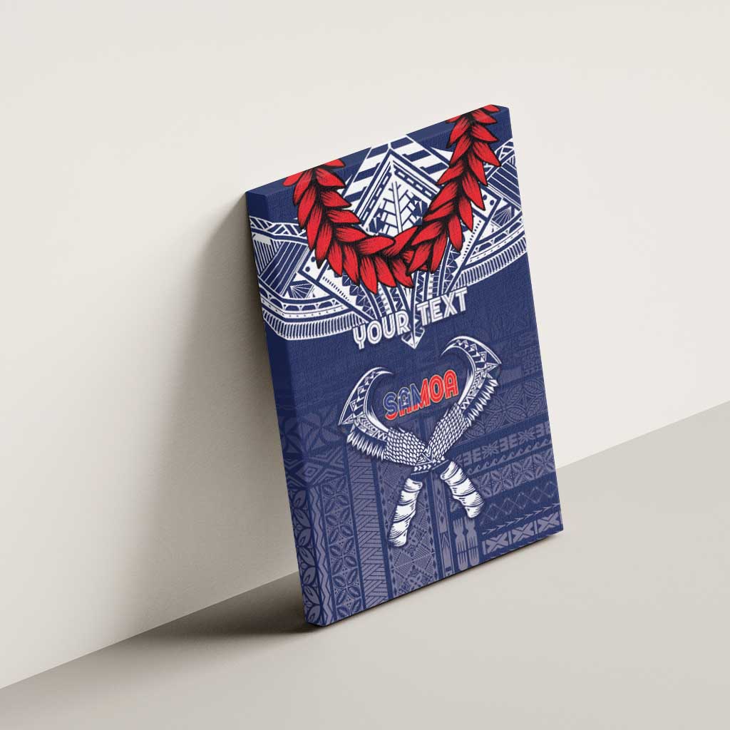 Personalized Talofa Samoa Canvas Wall Art Ulafala With Toa Nifo'oti - Blue