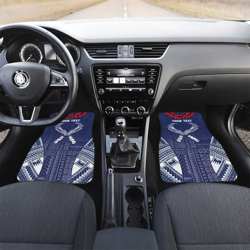 Personalized Talofa Samoa Car Mats Ulafala With Toa Nifo'oti - Blue