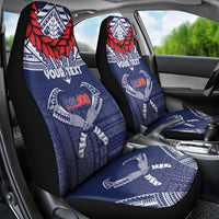 Personalized Talofa Samoa Car Seat Cover Ulafala With Toa Nifo'oti - Blue LT7 - Polynesian Pride