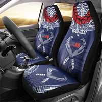 Personalized Talofa Samoa Car Seat Cover Ulafala With Toa Nifo'oti - Blue LT7 - Polynesian Pride