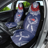 Personalized Talofa Samoa Car Seat Cover Ulafala With Toa Nifo'oti - Blue LT7 - Polynesian Pride