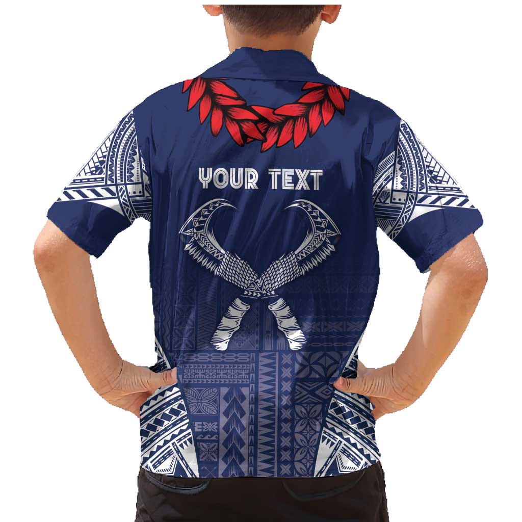 Personalized Talofa Samoa Family Matching Mermaid Dress and Hawaiian Shirt Ulafala With Toa Nifo'oti - Blue LT7 - Polynesian Pride