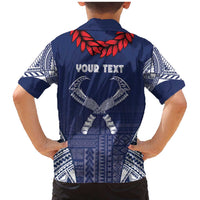 Personalized Talofa Samoa Family Matching Mermaid Dress and Hawaiian Shirt Ulafala With Toa Nifo'oti - Blue LT7 - Polynesian Pride