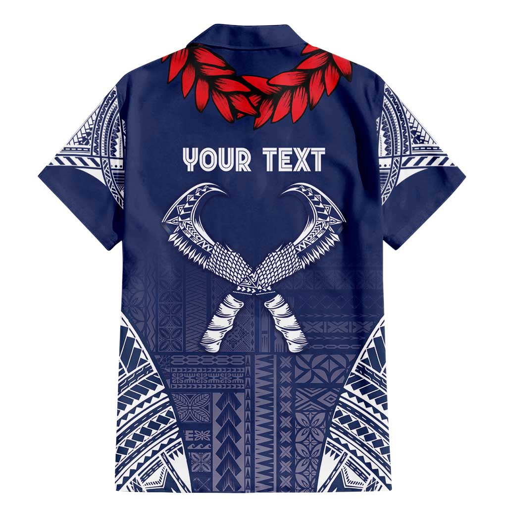Personalized Talofa Samoa Family Matching Mermaid Dress and Hawaiian Shirt Ulafala With Toa Nifo'oti - Blue LT7 - Polynesian Pride