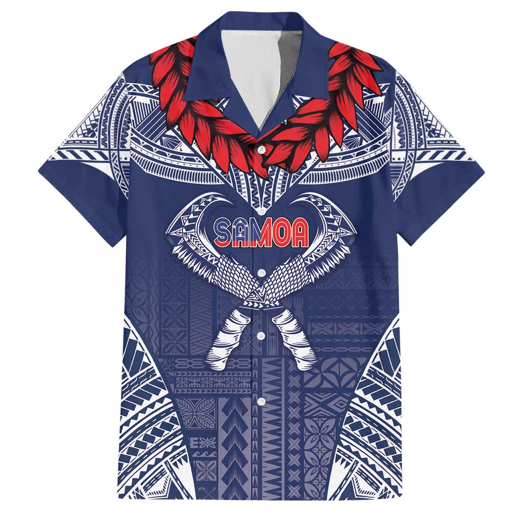 Personalized Talofa Samoa Hawaiian Shirt Ulafala With Toa Nifo'oti - Blue LT7 Blue - Polynesian Pride