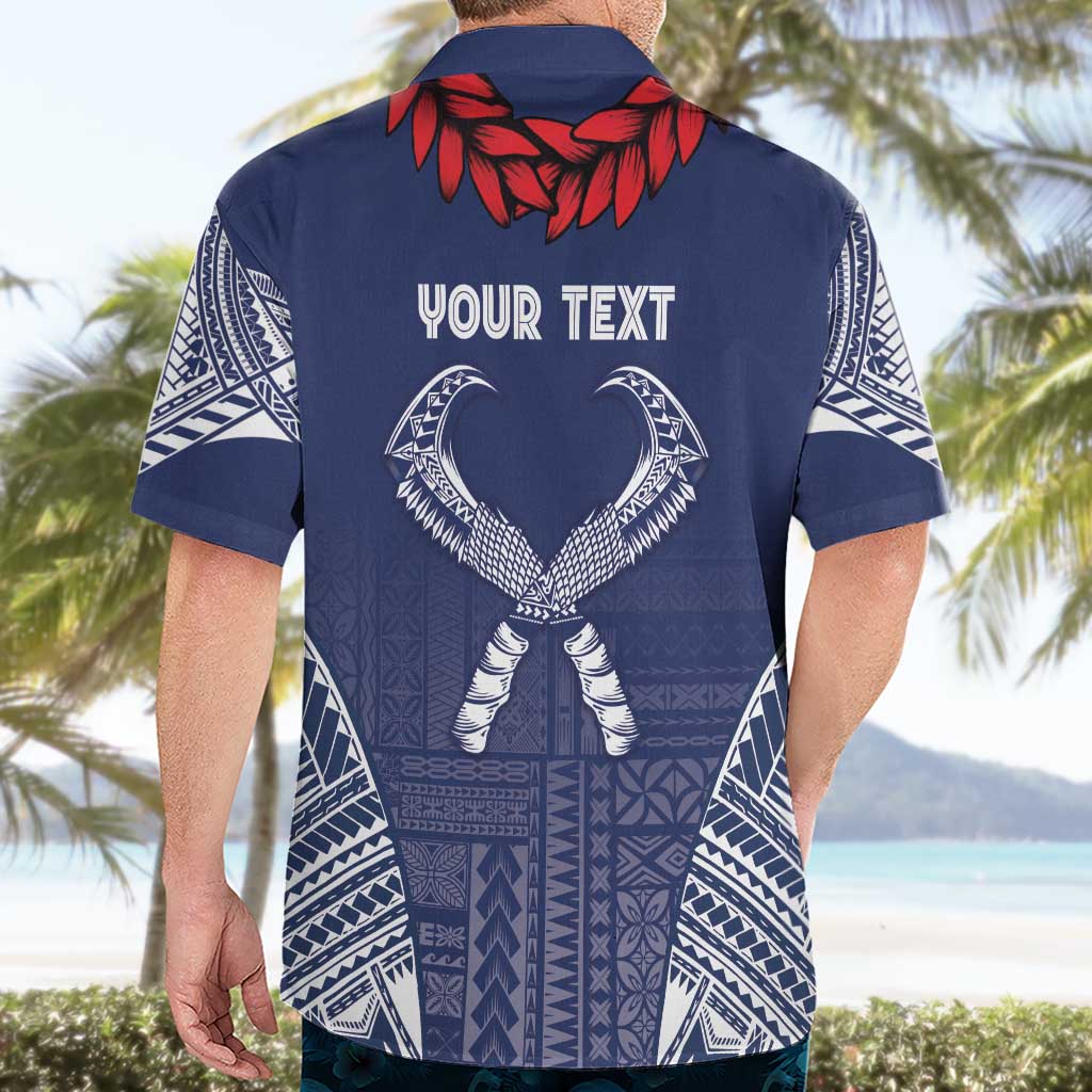 Personalized Talofa Samoa Hawaiian Shirt Ulafala With Toa Nifo'oti - Blue LT7 - Polynesian Pride