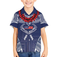Personalized Talofa Samoa Hawaiian Shirt Ulafala With Toa Nifo'oti - Blue LT7 - Polynesian Pride