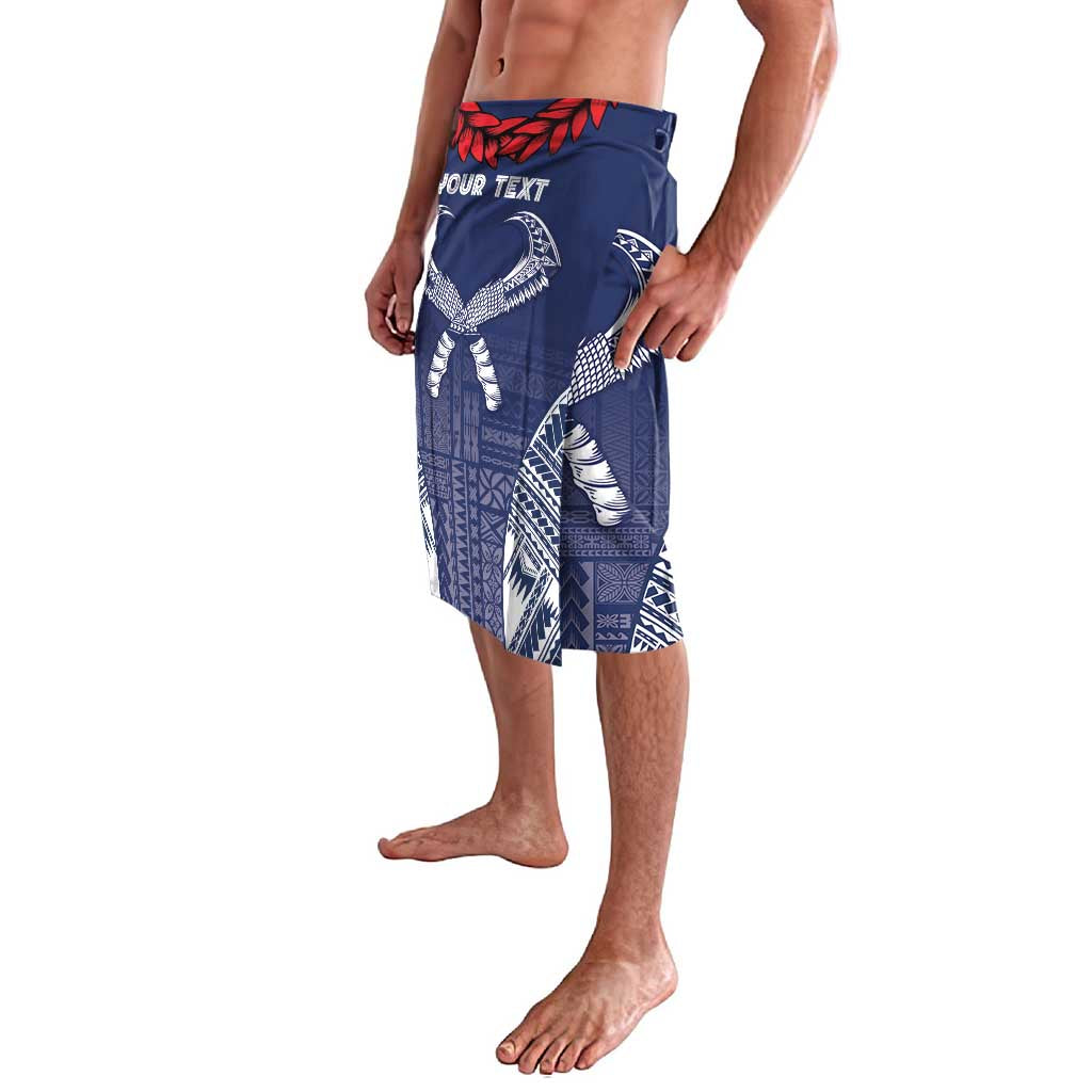 Personalized Talofa Samoa Lavalava Ulafala With Toa Nifo'oti - Blue