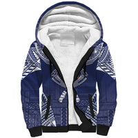 Personalized Talofa Samoa Sherpa Hoodie Ulafala With Toa Nifo'oti - Blue LT7 Unisex Blue - Polynesian Pride