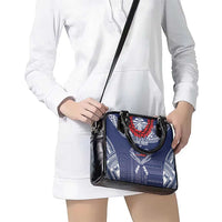 Personalized Talofa Samoa Shoulder Handbag Ulafala With Toa Nifo'oti - Blue