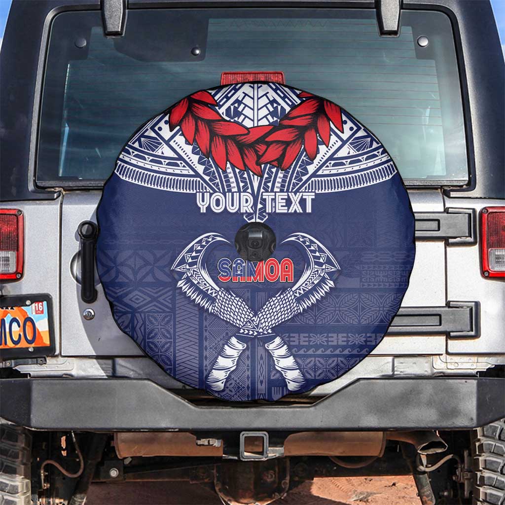 Personalized Talofa Samoa Spare Tire Cover Ulafala With Toa Nifo'oti - Blue LT7 Blue - Polynesian Pride