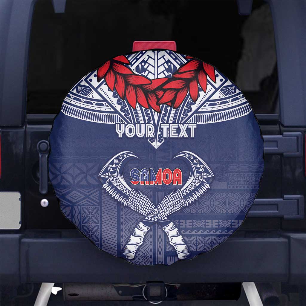 Personalized Talofa Samoa Spare Tire Cover Ulafala With Toa Nifo'oti - Blue LT7 No hole Blue - Polynesian Pride
