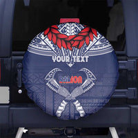 Personalized Talofa Samoa Spare Tire Cover Ulafala With Toa Nifo'oti - Blue LT7 No hole Blue - Polynesian Pride