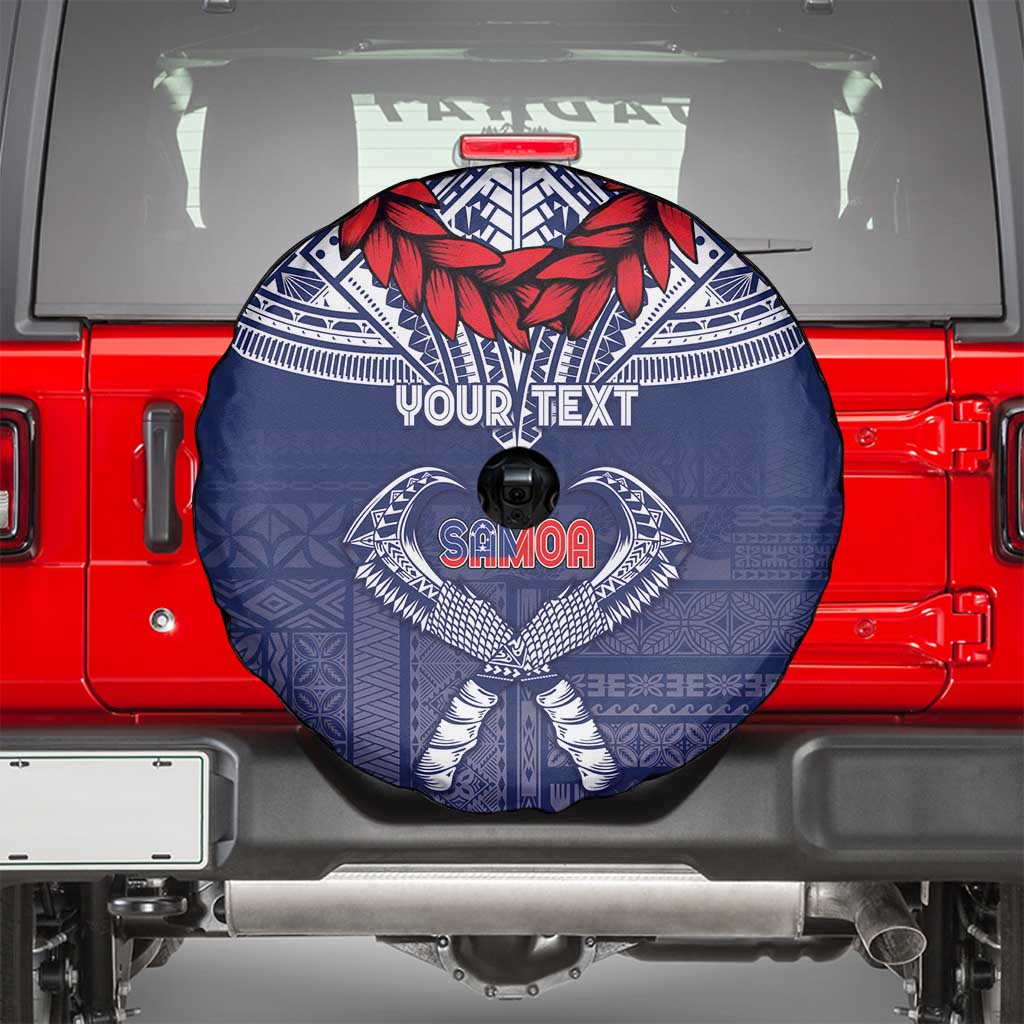 Personalized Talofa Samoa Spare Tire Cover Ulafala With Toa Nifo'oti - Blue LT7 - Polynesian Pride