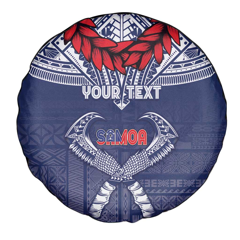 Personalized Talofa Samoa Spare Tire Cover Ulafala With Toa Nifo'oti - Blue LT7 - Polynesian Pride