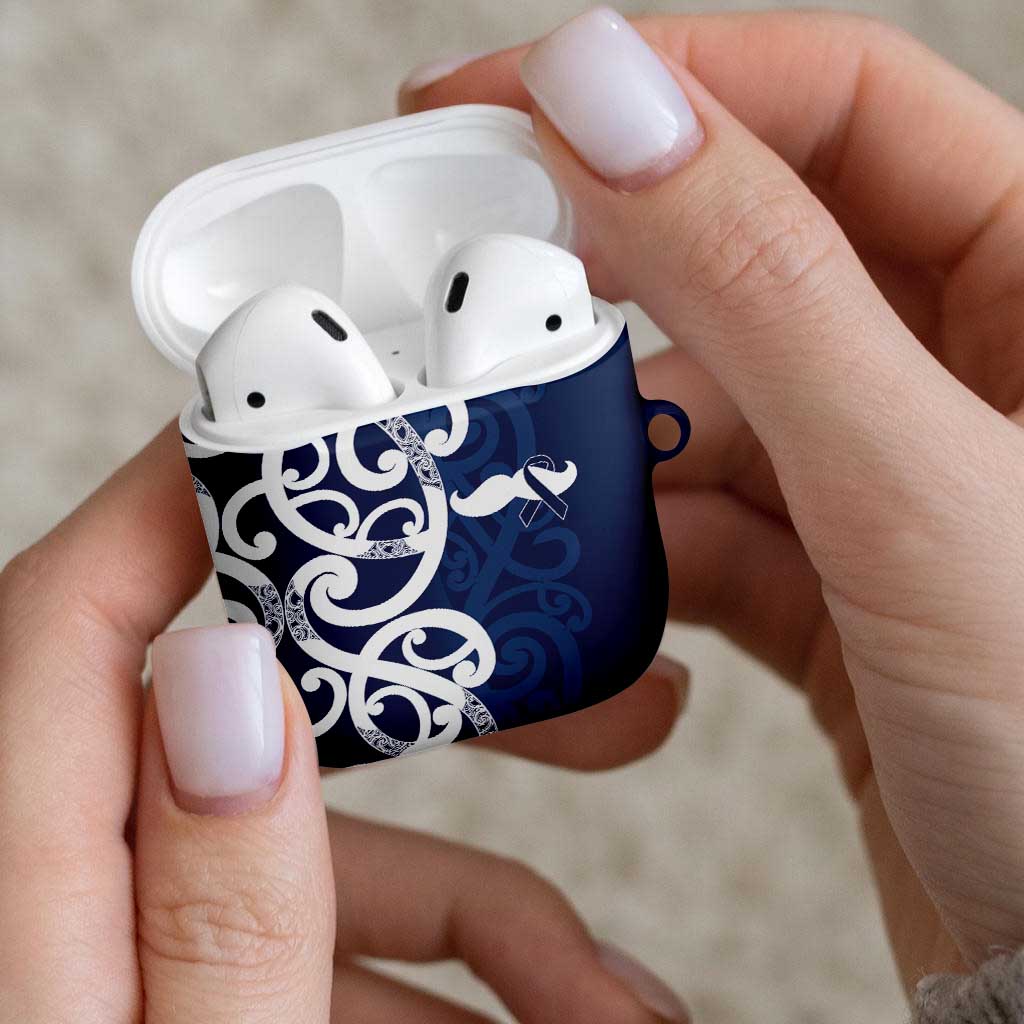 New Zealand Maori Mo Bros AirPods Case Blue Ribbon With Koru Kowhaiwhai LT7 - Polynesian Pride