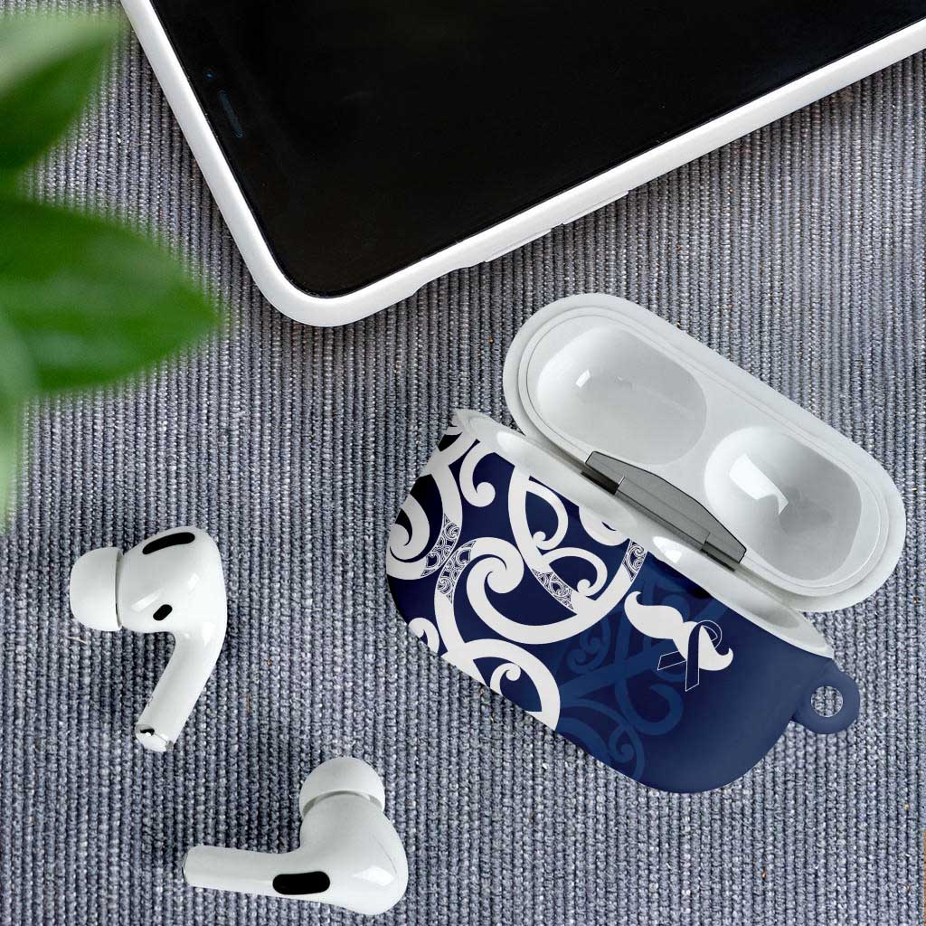 New Zealand Maori Mo Bros AirPods Case Blue Ribbon With Koru Kowhaiwhai LT7 - Polynesian Pride