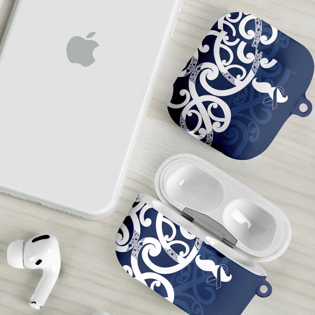 New Zealand Maori Mo Bros AirPods Case Blue Ribbon With Koru Kowhaiwhai LT7 - Polynesian Pride