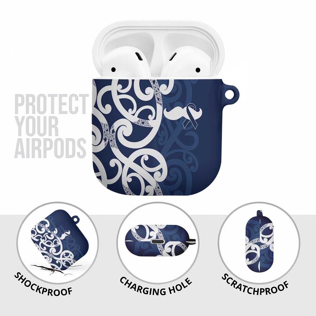 New Zealand Maori Mo Bros AirPods Case Blue Ribbon With Koru Kowhaiwhai LT7 - Polynesian Pride