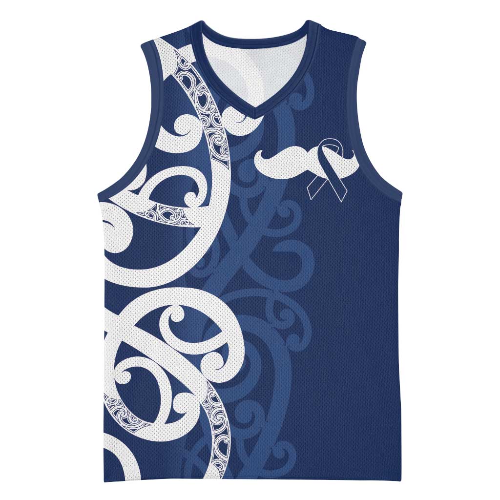 New Zealand Maori Mo Bros Basketball Jersey Blue Ribbon With Koru Kowhaiwhai LT7 Unisex Blue - Polynesian Pride