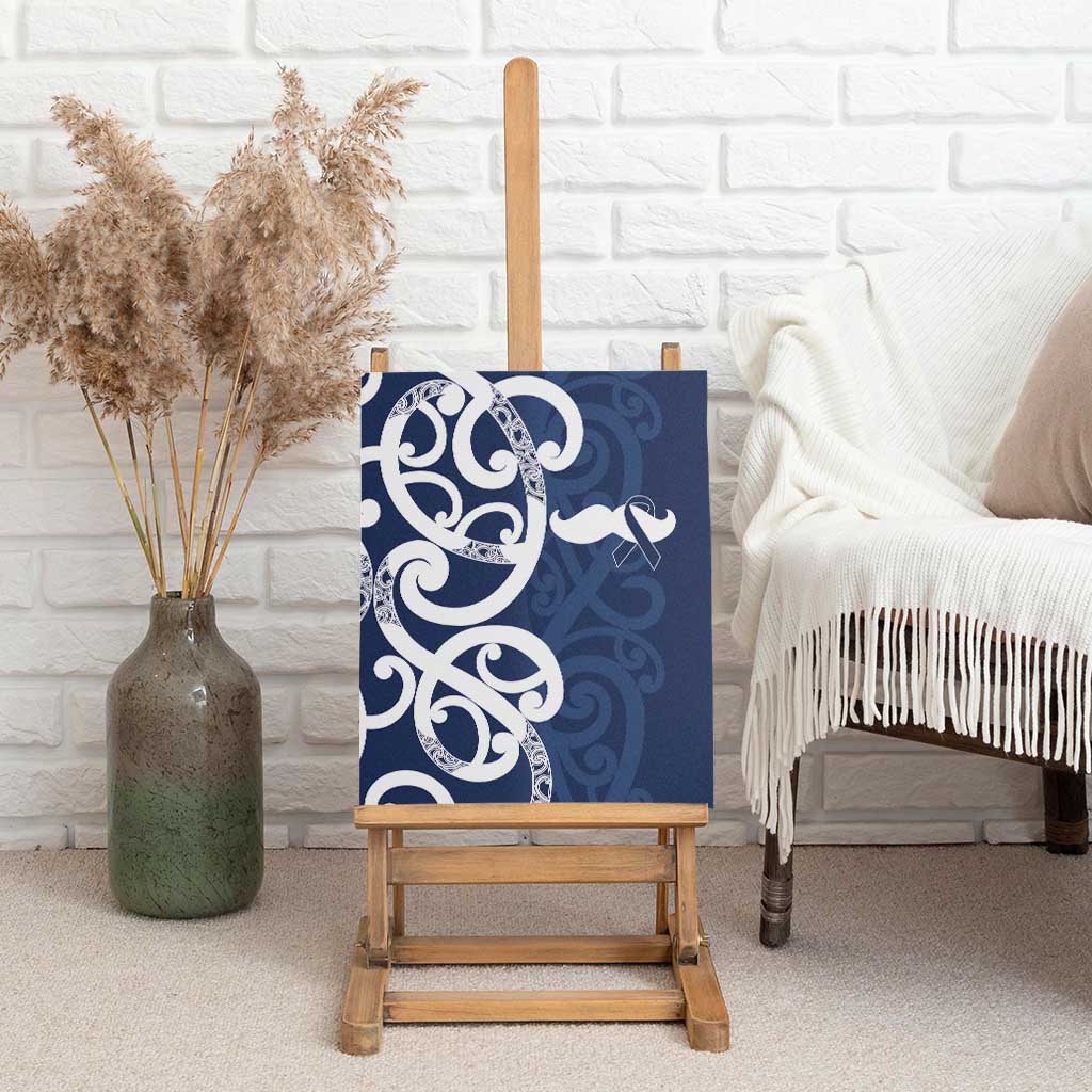 New Zealand Maori Mo Bros Canvas Wall Art Blue Ribbon With Koru Kowhaiwhai LT7 - Polynesian Pride