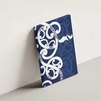 New Zealand Maori Mo Bros Canvas Wall Art Blue Ribbon With Koru Kowhaiwhai LT7 - Polynesian Pride