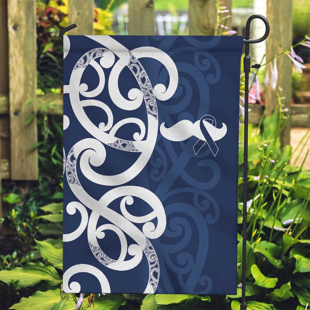 New Zealand Maori Mo Bros Garden Flag Blue Ribbon With Koru Kowhaiwhai LT7 Garden Flag Blue - Polynesian Pride