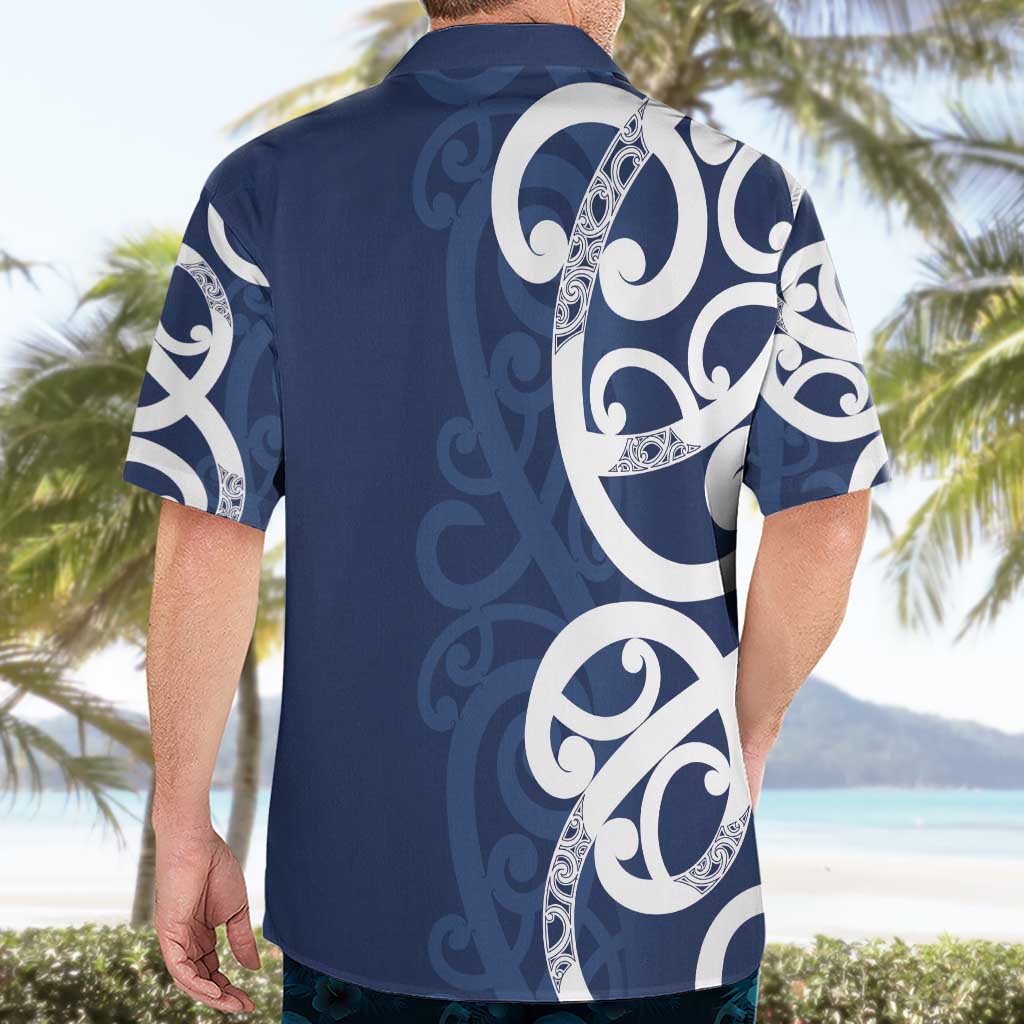 New Zealand Maori Mo Bros Hawaiian Shirt Blue Ribbon With Koru Kowhaiwhai LT7 - Polynesian Pride