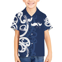 New Zealand Maori Mo Bros Hawaiian Shirt Blue Ribbon With Koru Kowhaiwhai LT7 - Polynesian Pride