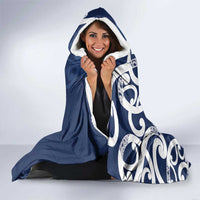 New Zealand Maori Mo Bros Hooded Blanket Blue Ribbon With Koru Kowhaiwhai LT7 - Polynesian Pride