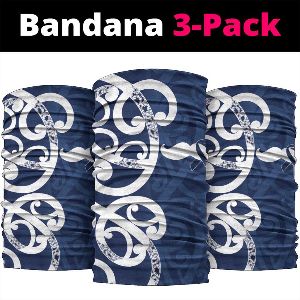 New Zealand Maori Mo Bros Neck Gaiter Blue Ribbon With Koru Kowhaiwhai LT7 package One Size: 25*50cm Blue - Polynesian Pride