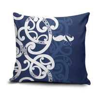 New Zealand Maori Mo Bros Pillow Cover Blue Ribbon With Koru Kowhaiwhai LT7 Blue - Polynesian Pride
