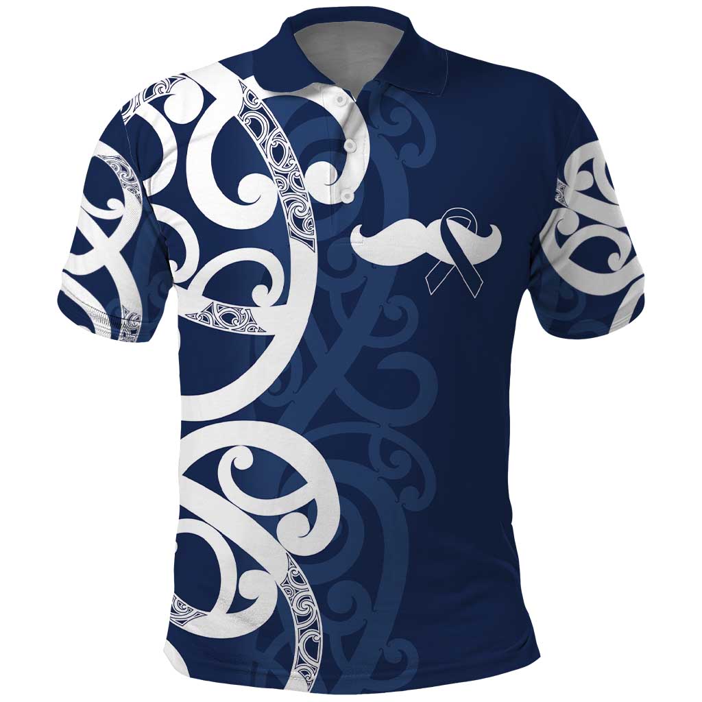 New Zealand Maori Mo Bros Polo Shirt Blue Ribbon With Koru Kowhaiwhai LT7 Blue - Polynesian Pride