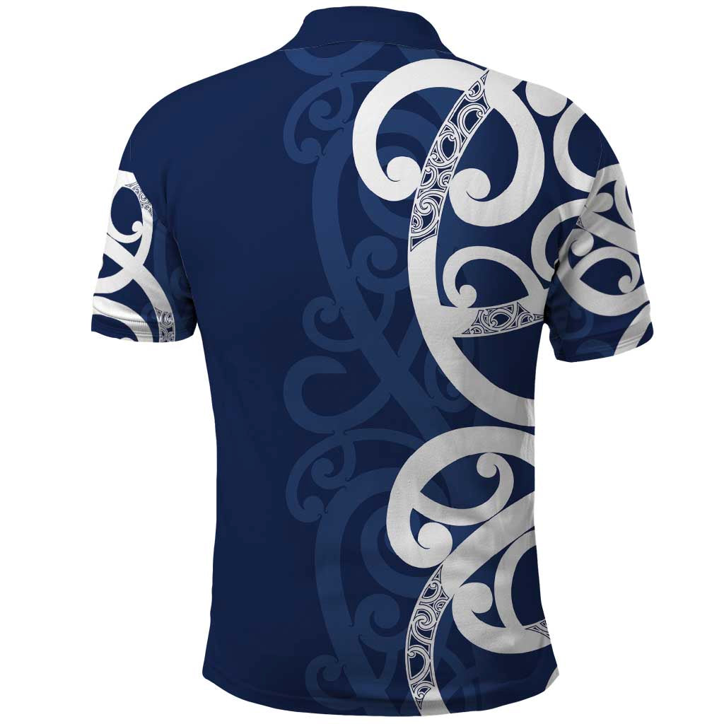 New Zealand Maori Mo Bros Polo Shirt Blue Ribbon With Koru Kowhaiwhai LT7 - Polynesian Pride