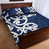 New Zealand Maori Mo Bros Quilt Bed Set Blue Ribbon With Koru Kowhaiwhai LT7 - Polynesian Pride