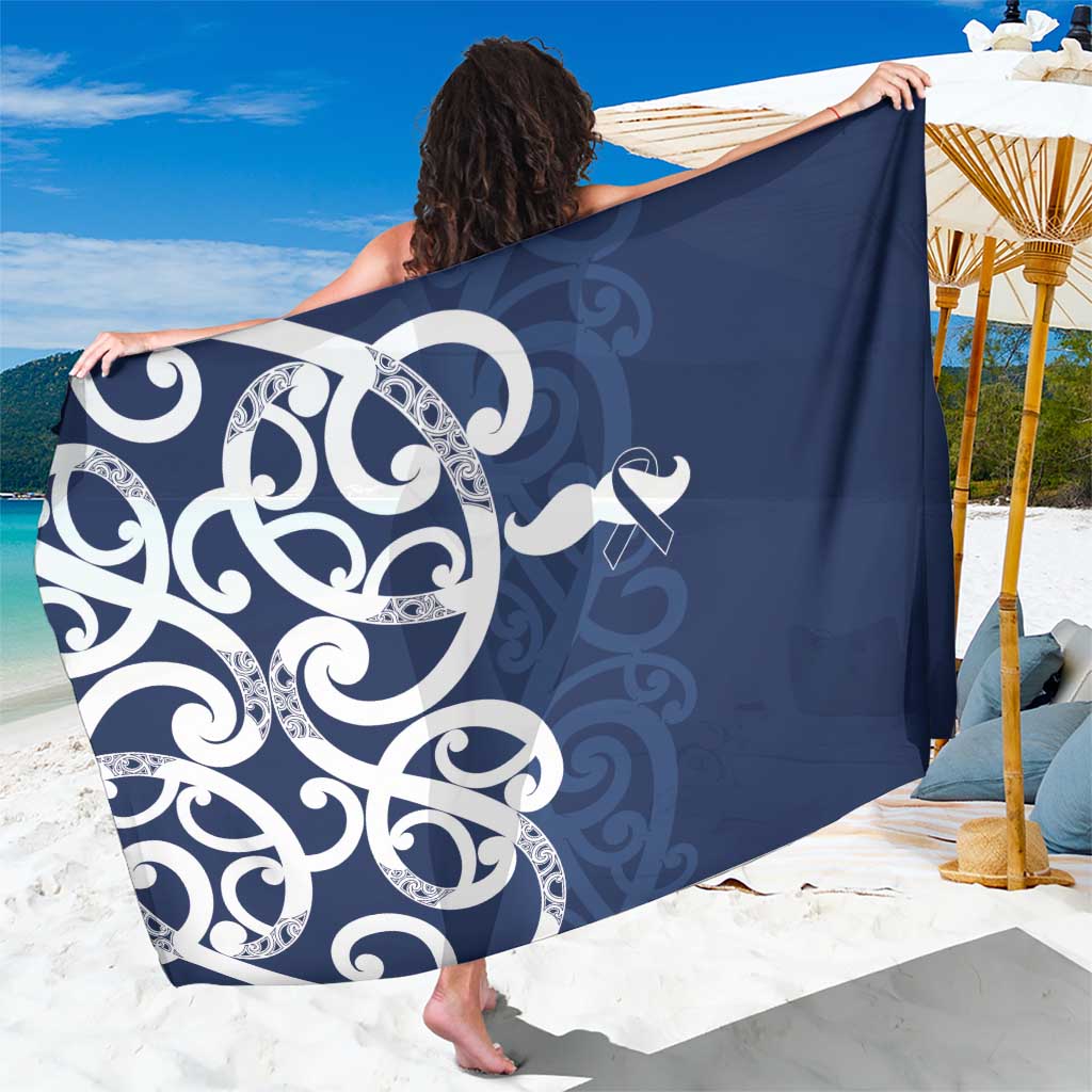 New Zealand Maori Mo Bros Sarong Blue Ribbon With Koru Kowhaiwhai LT7 One Size 44 x 66 inches Blue - Polynesian Pride