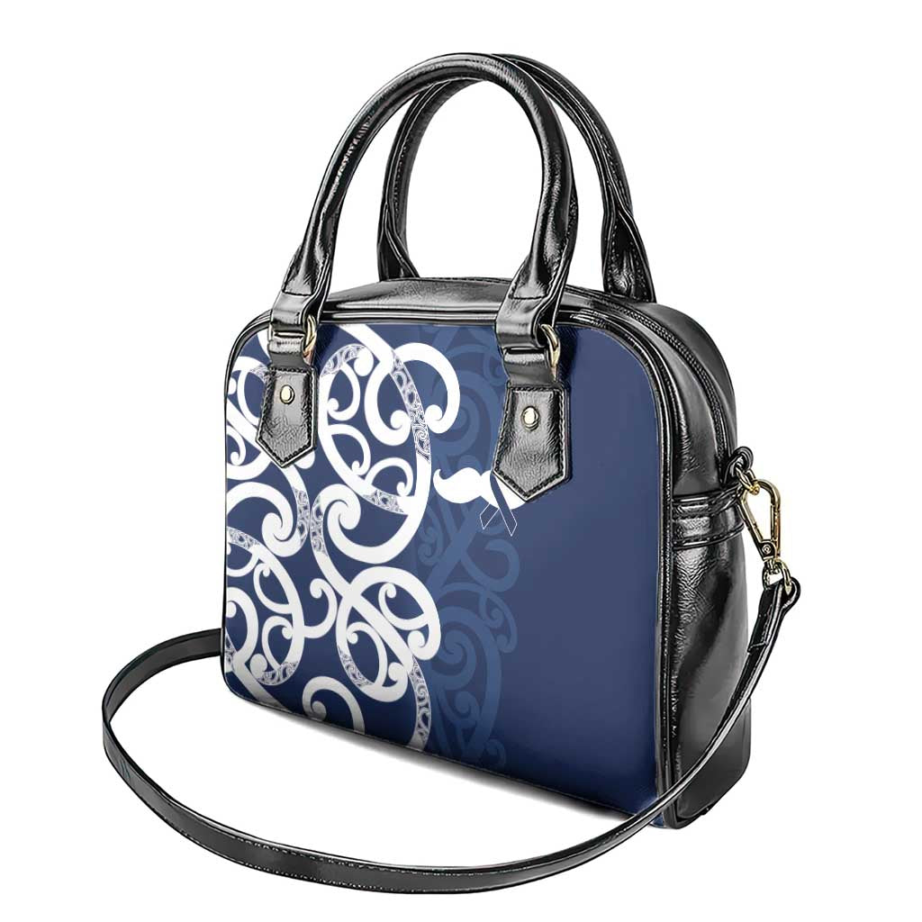 New Zealand Maori Mo Bros Shoulder Handbag Blue Ribbon With Koru Kowhaiwhai LT7 - Polynesian Pride