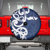 New Zealand Maori Mo Bros Spare Tire Cover Blue Ribbon With Koru Kowhaiwhai LT7 - Polynesian Pride