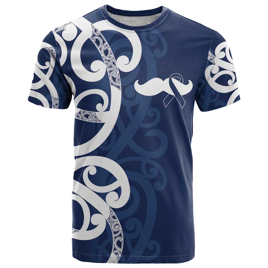 New Zealand Maori Mo Bros T Shirt Blue Ribbon With Koru Kowhaiwhai LT7 Blue - Polynesian Pride
