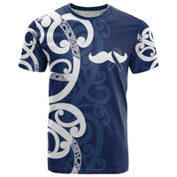 New Zealand Maori Mo Bros T Shirt Blue Ribbon With Koru Kowhaiwhai LT7 Blue - Polynesian Pride