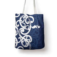 New Zealand Maori Mo Bros Tote Bag Blue Ribbon With Koru Kowhaiwhai LT7 - Polynesian Pride
