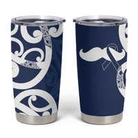 New Zealand Maori Mo Bros Tumbler Cup Blue Ribbon With Koru Kowhaiwhai LT7 Blue - Polynesian Pride