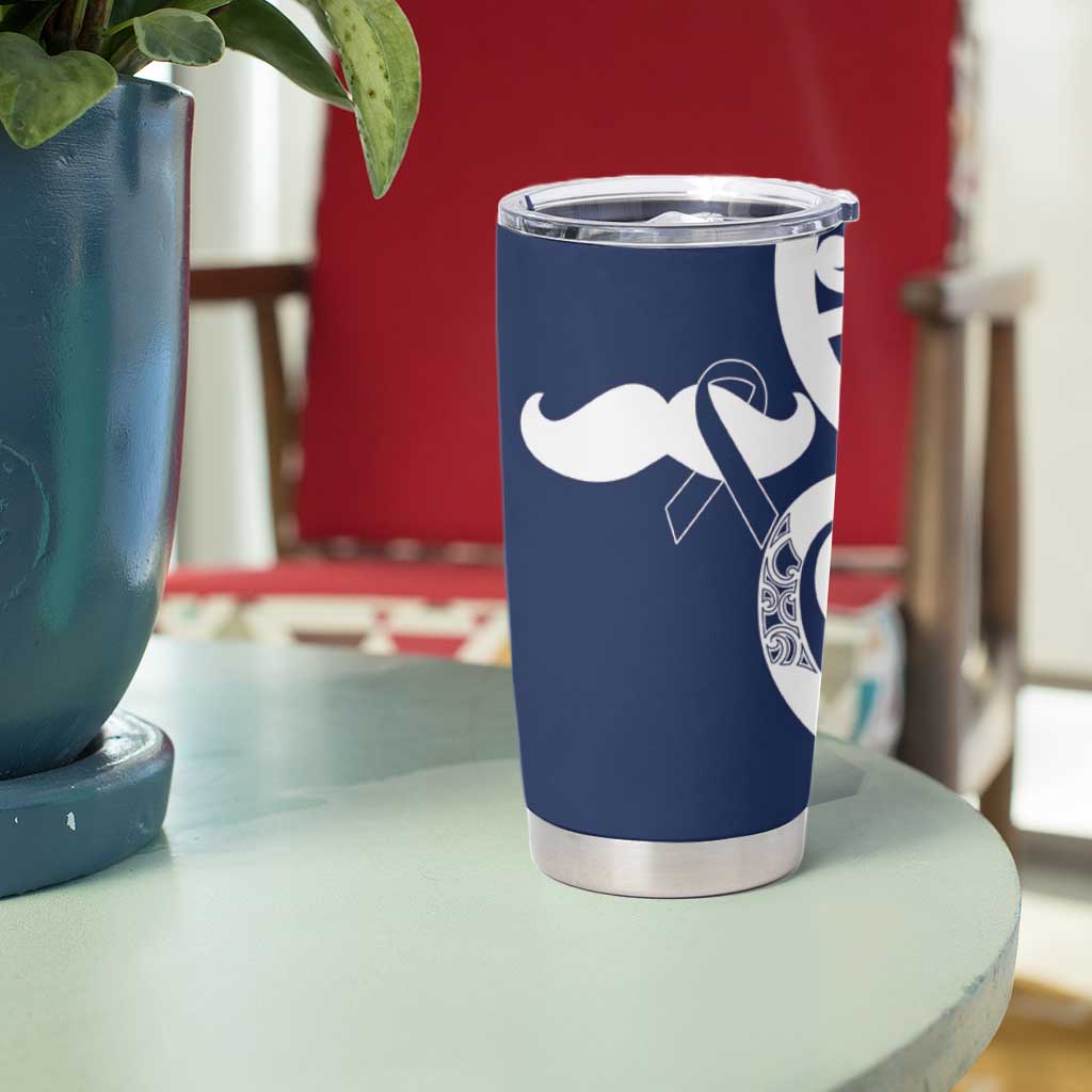 New Zealand Maori Mo Bros Tumbler Cup Blue Ribbon With Koru Kowhaiwhai LT7 - Polynesian Pride