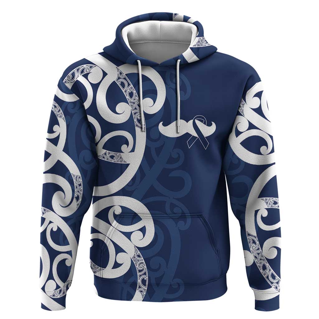 New Zealand Maori Mo Bros Zip Hoodie Blue Ribbon With Koru Kowhaiwhai LT7 Pullover Hoodie Blue - Polynesian Pride