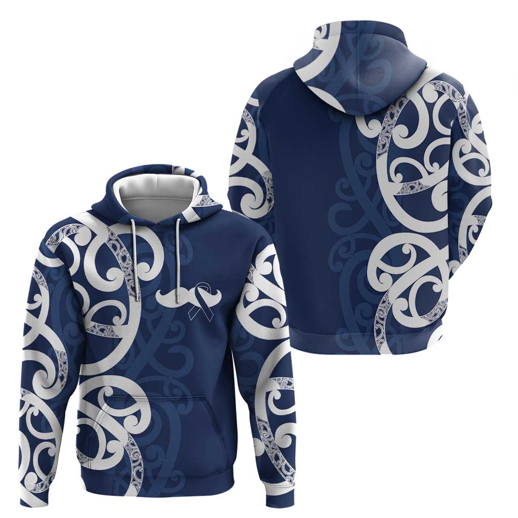 New Zealand Maori Mo Bros Zip Hoodie Blue Ribbon With Koru Kowhaiwhai LT7 - Polynesian Pride